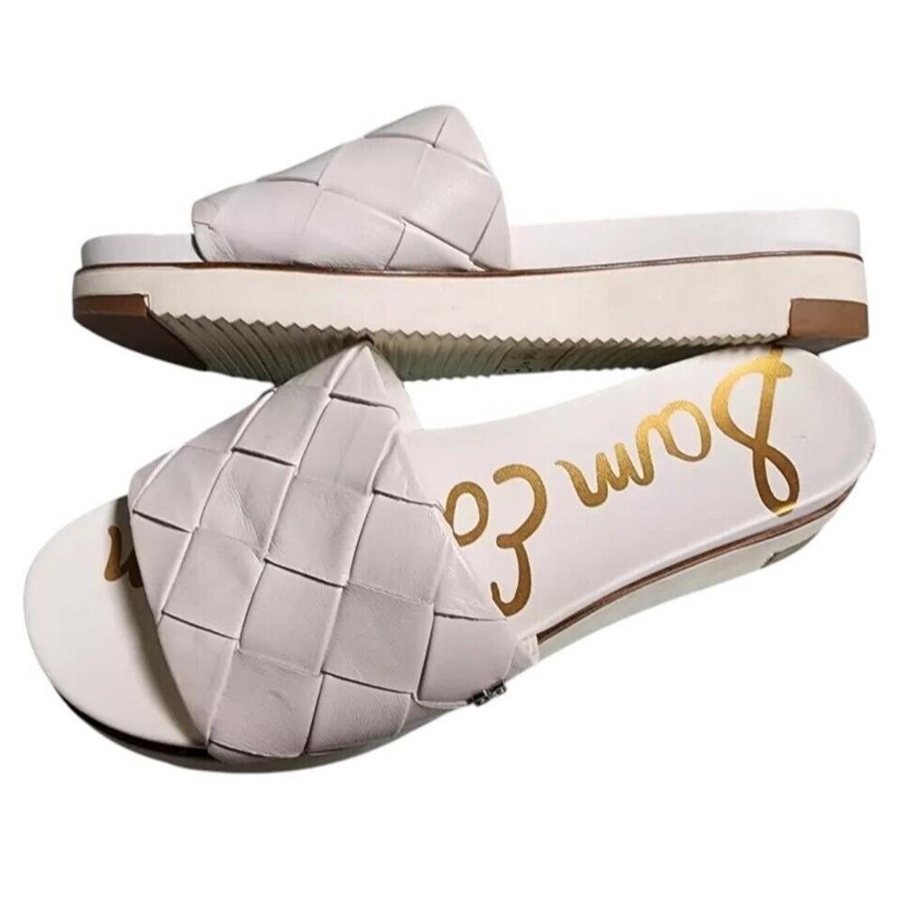 Sam Edelman Adaley White Leather Sandals Size 10 EU 40 - Picture 5 of 8